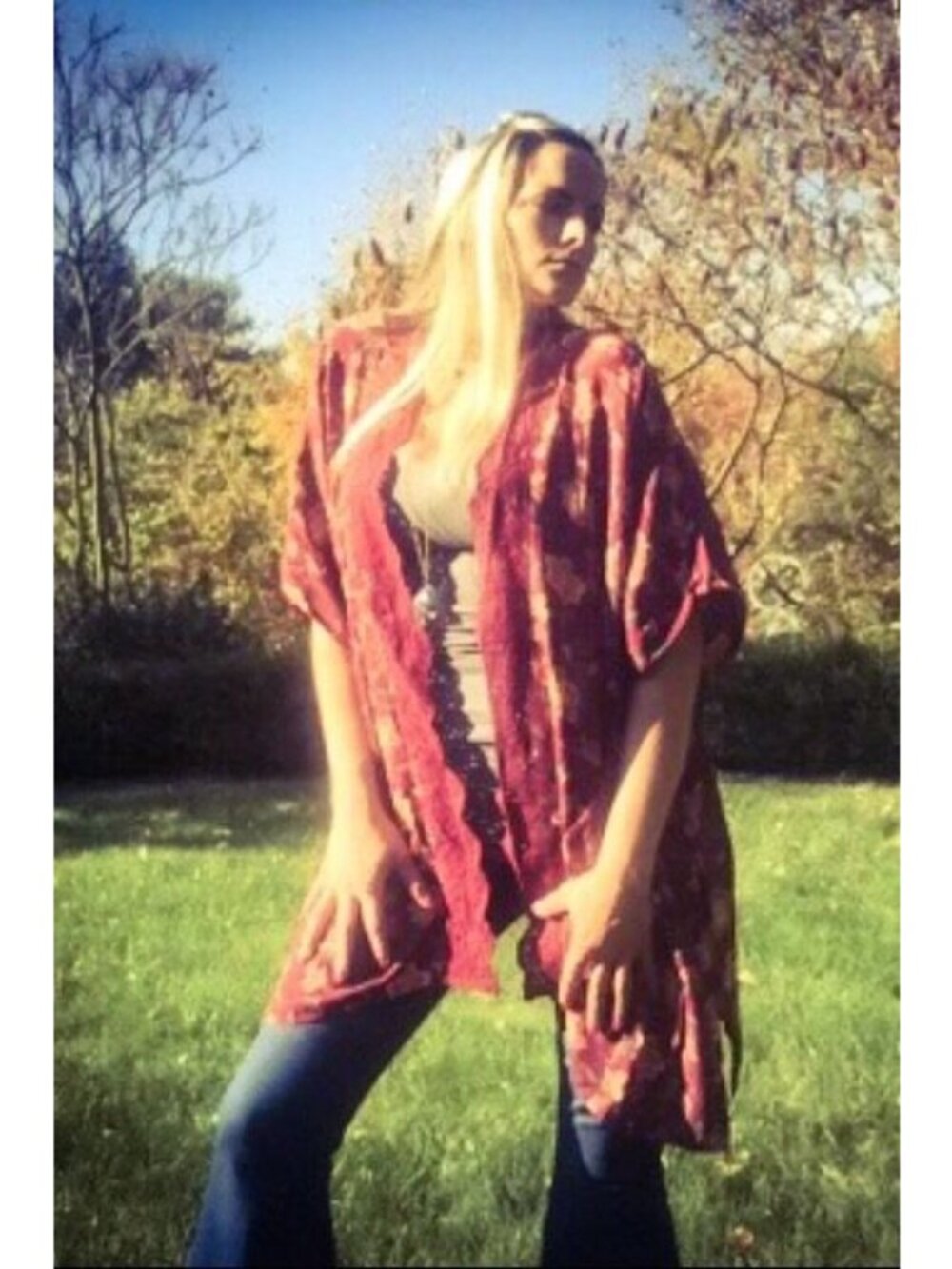 NWOT Nordstrom Floral Crochet Trim Kimono Duster OS | Whimsigoth Boho Coquette - Picture 13 of 16